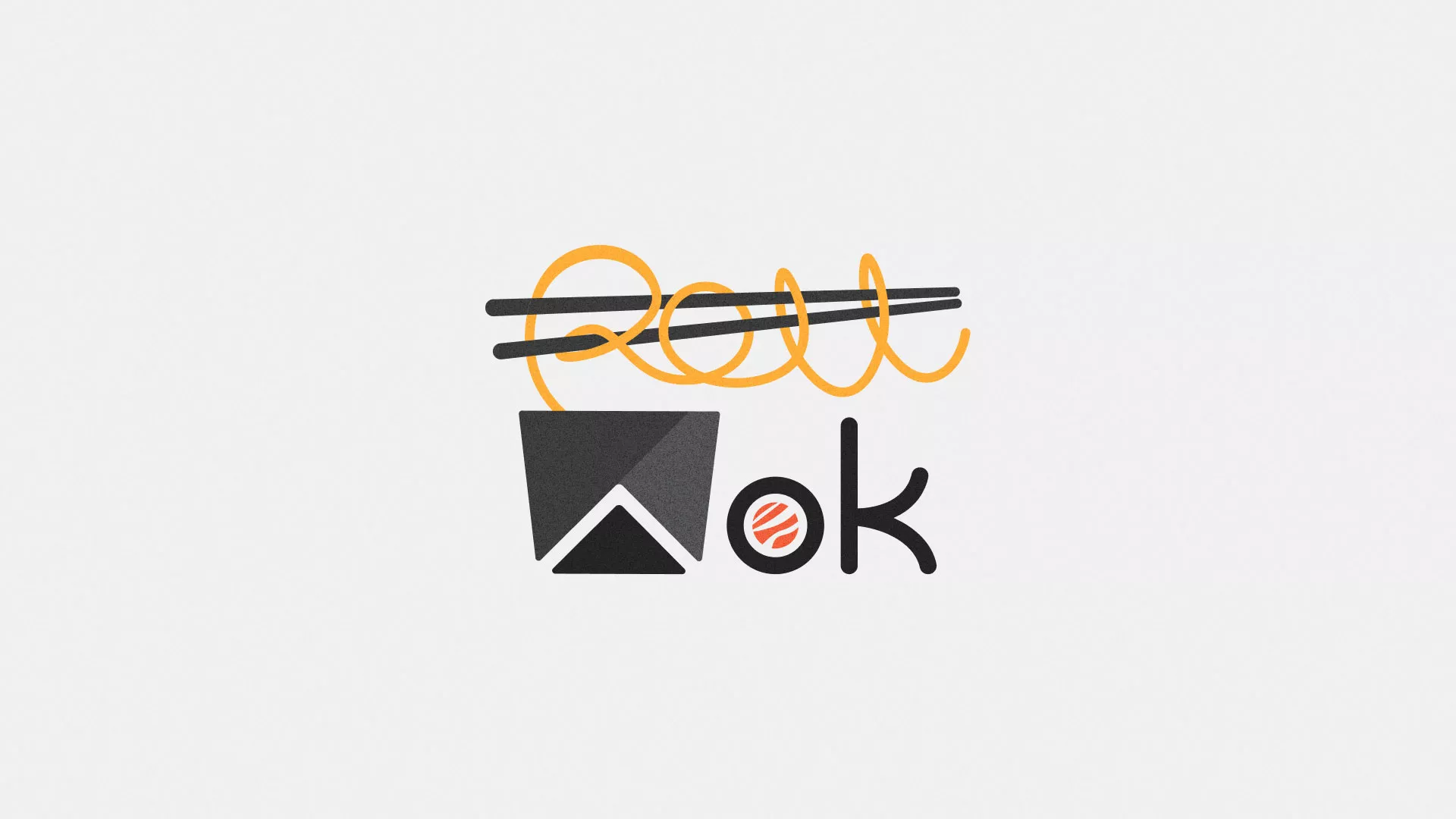 Разработка логотипа суши-бара «Roll Wok Club» в Лабытнанги
